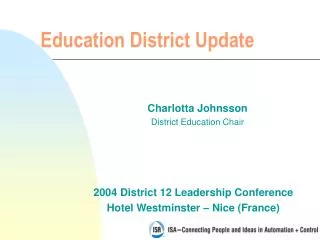 Education District Update