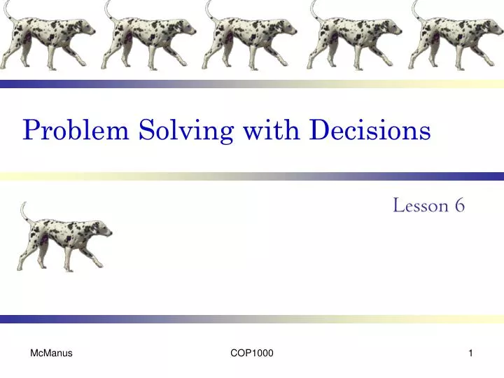 problem solving with decisions