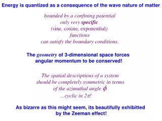 Energy is quantized as a consequence of the wave nature of matter