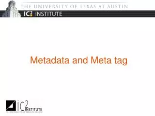 Metadata and Meta tag