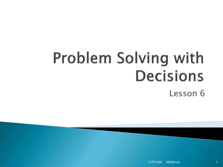 problem solving with decisions