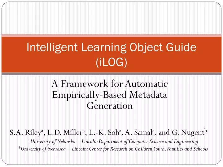 intelligent learning object guide ilog
