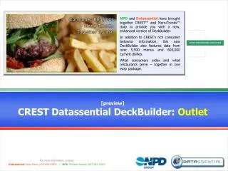 [preview] CREST Datassential DeckBuilder: Outlet