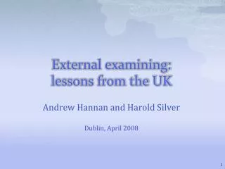 External examining: lessons from the UK