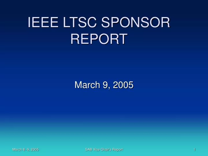 ieee ltsc sponsor report