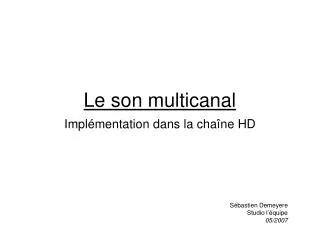 le son multicanal