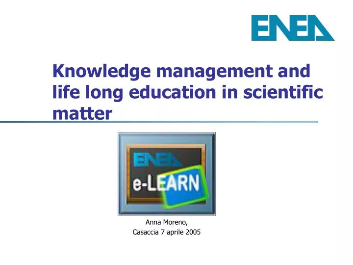 knowledge management and life long education in scientific matter