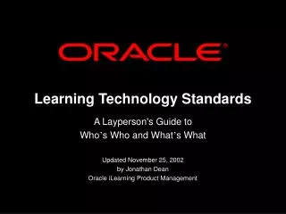 Learning Technology Standards