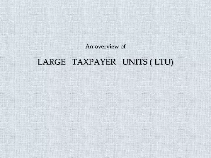 an overview of large taxpayer units ltu