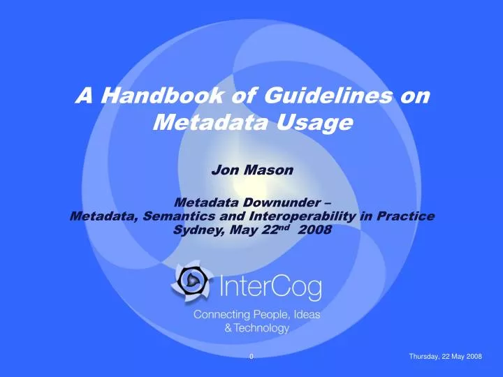 a handbook of guidelines on metadata usage
