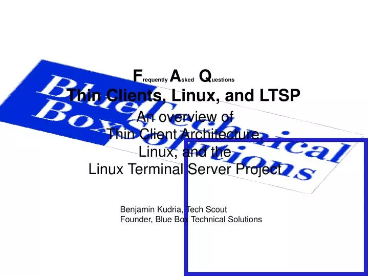 an overview of thin client architecture linux and the linux terminal server project
