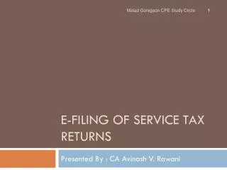 E-Filing of Service Tax Returns