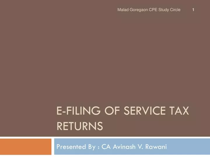 e filing of service tax returns