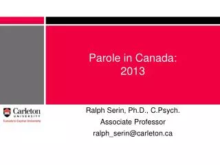 Parole in Canada: 2013
