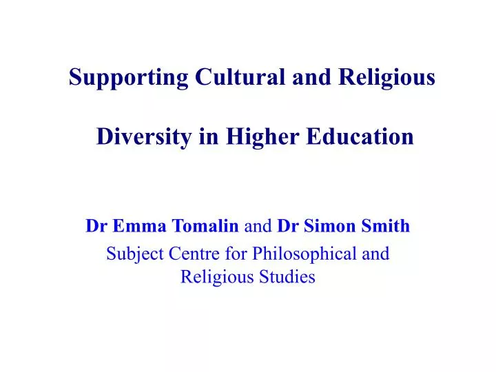 supporting cultural and religious diversity in higher education