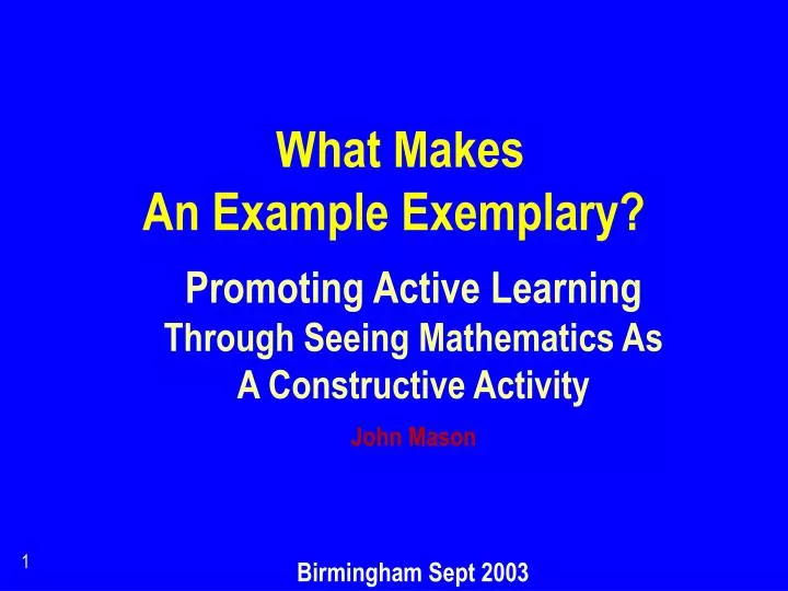what makes an example exemplary