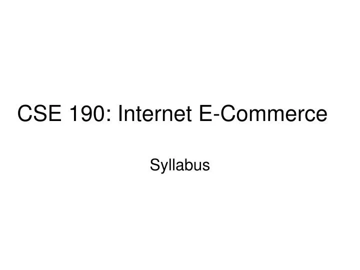 cse 190 internet e commerce