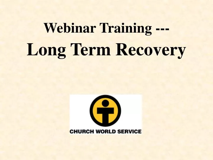 webinar training long term recovery