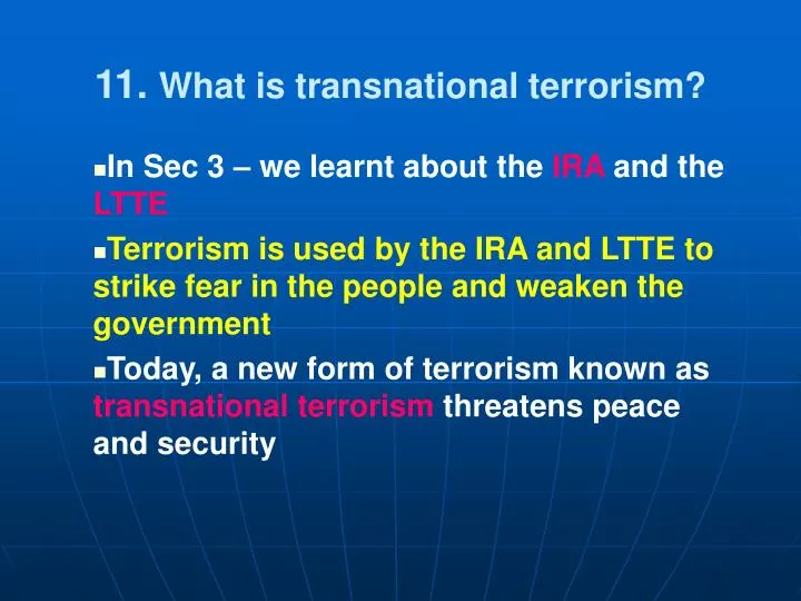 11 what is transnational terrorism
