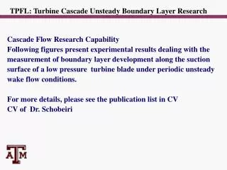 TPFL: Turbine Cascade Unsteady Boundary Layer Research