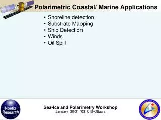 Shoreline detection Substrate Mapping Ship Detection Winds Oil Spill