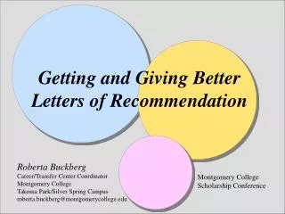 Getting and Giving Better Letters of Recommendation