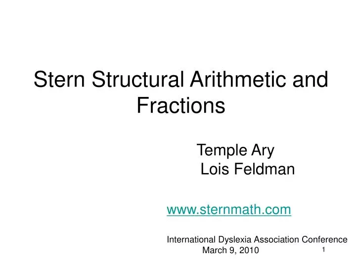 stern structural arithmetic and fractions