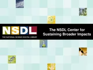 The NSDL Center for Sustaining Broader Impacts