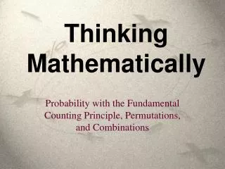 thinking mathematically