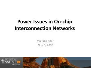 power issues in on chip interconnection networks