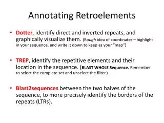 Annotating Retroelements