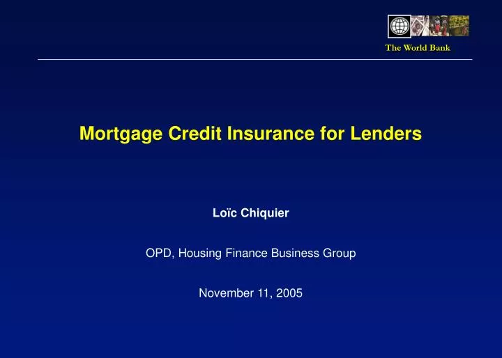 mortgage credit insurance for lenders
