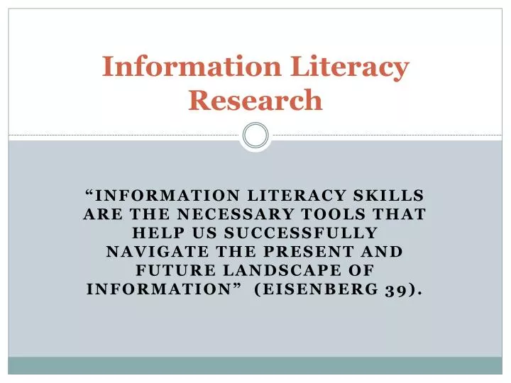 information literacy research