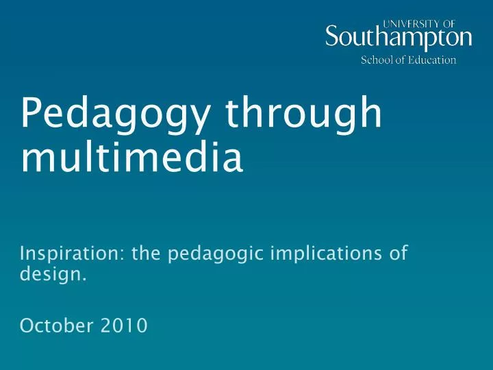 pedagogy through multimedia