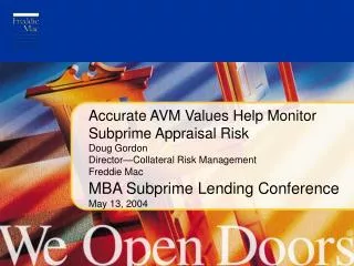 MBA Subprime Lending Conference May 13, 2004