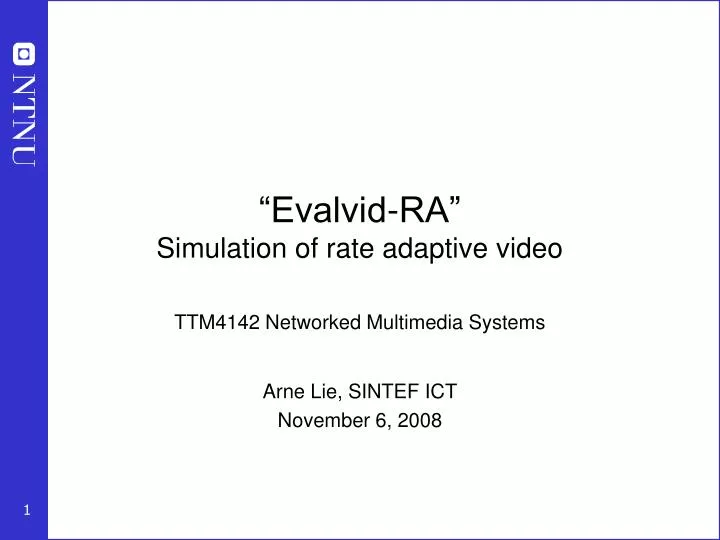 evalvid ra simulation of rate adaptive video