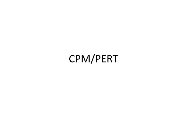 cpm pert