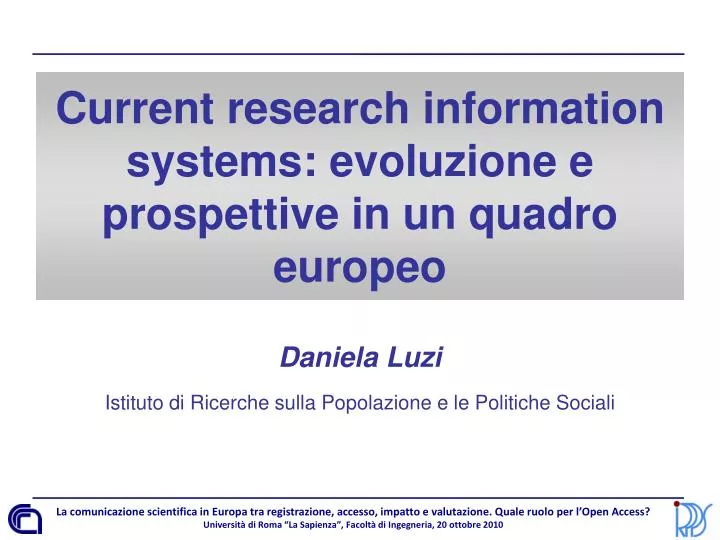 current research information systems evoluzione e prospettive in un quadro europeo
