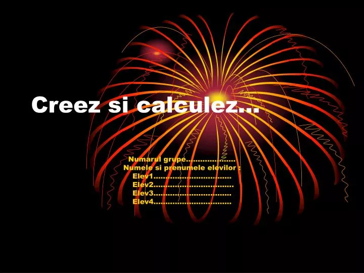 creez si calculez