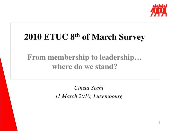 2010 etuc 8 th of march survey from membership to leadership where do we stand