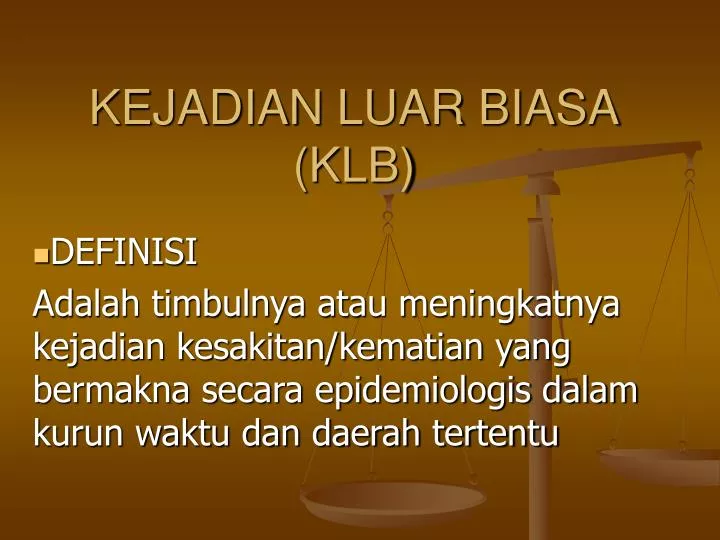 kejadian luar biasa klb