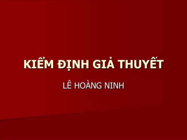 ki m nh gi thuy t