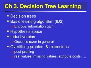 Ch 3. Decision Tree Learning