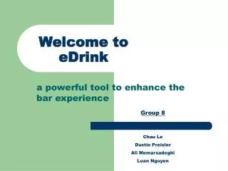 Welcome to eDrink