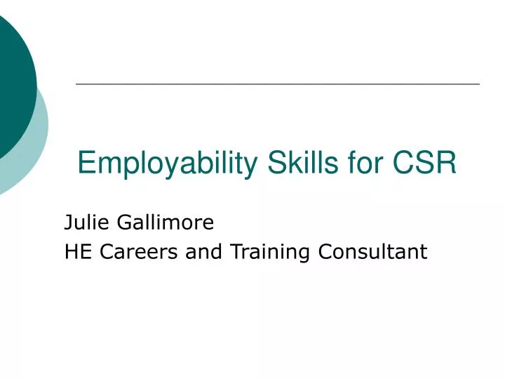 employability skills for csr