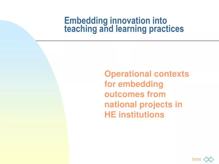 embedding innovation into teaching and learning practices