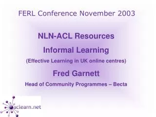 FERL Conference November 2003