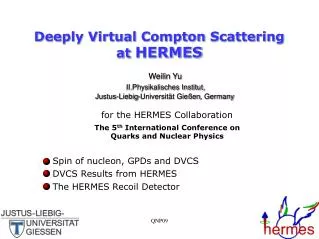 Deeply Virtual Compton Scattering at HERMES