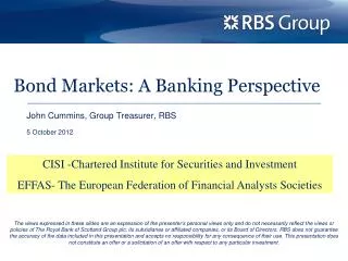 Bond Markets: A Banking Perspective