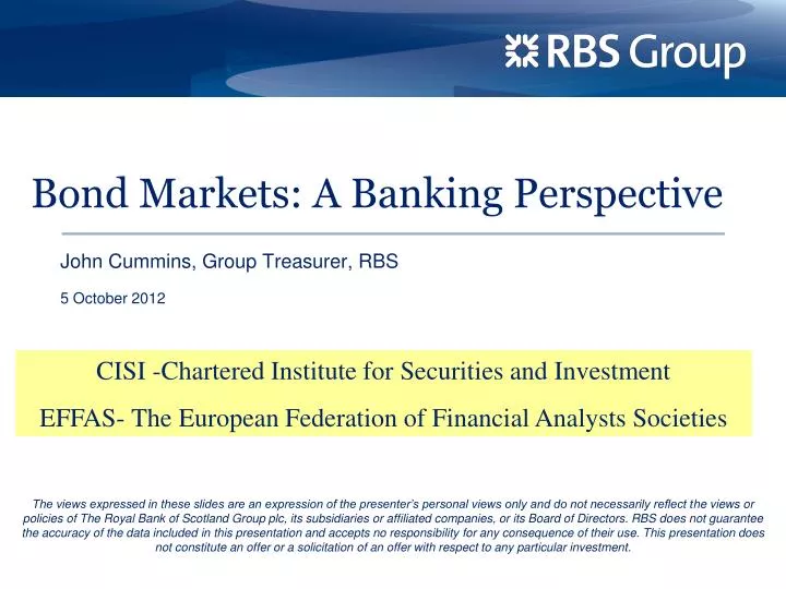 bond markets a banking perspective